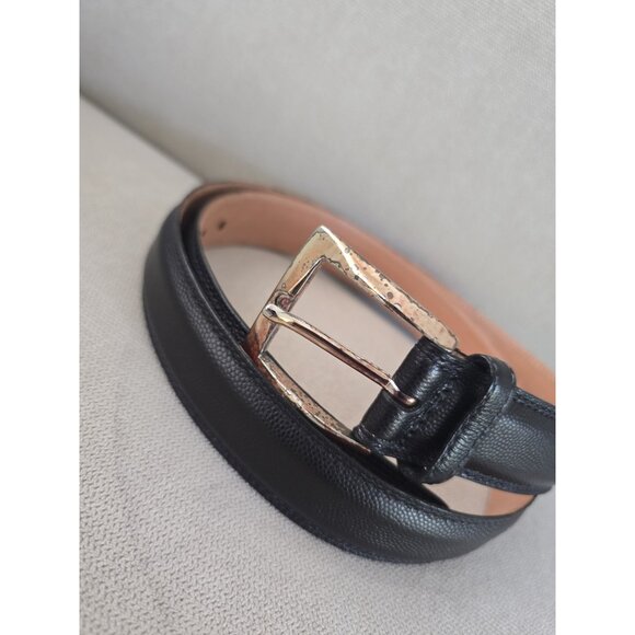 Martin Dingman Black Lizard Reptile Calfskin Italian Leather 01735 Mens Belt 38 - Picture 2 of 7